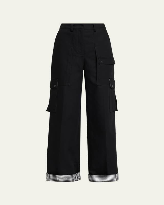 Utility Cargo Pants with Contrast Cuffs